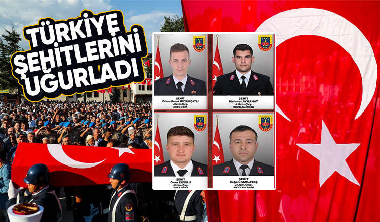 Türkiye şehitlerini ebediyete uğurladı