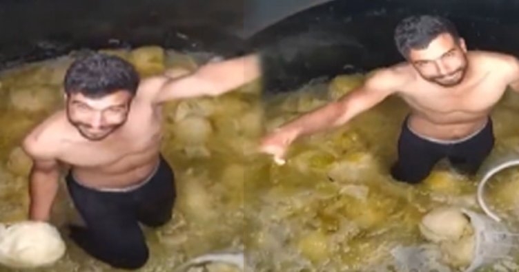 Turşu tesisinde skandal görüntü