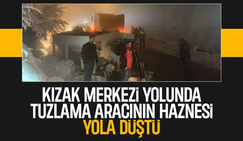 Tuzlama aracının haznesi yola düştü