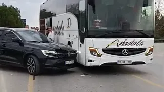 U dönüşü kazası ucuz atlatıldı