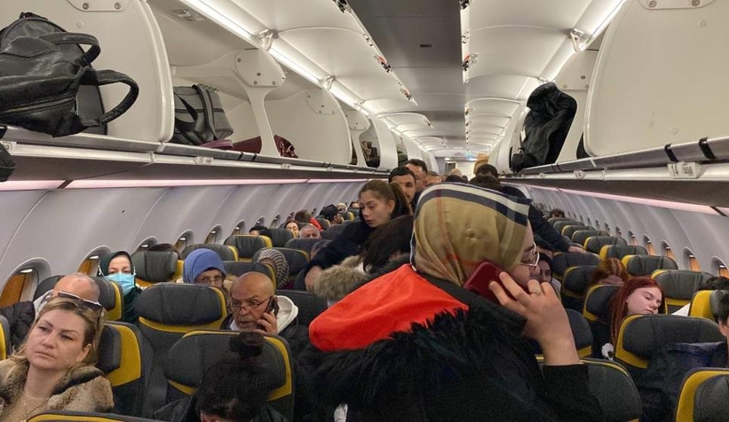  Uçakta korku dolu anlar