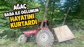 Uçurumda ağaca takıldı, sürücü sıkıştı