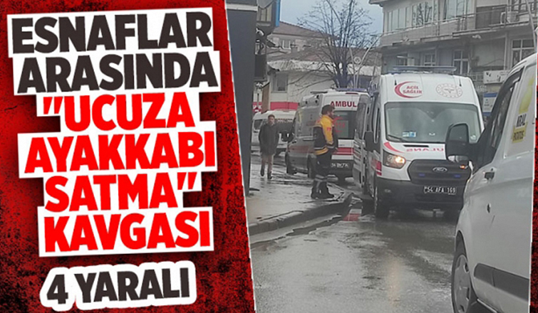 Ucuza ayakkabı satma kavgasında 4 kişi yaralandı