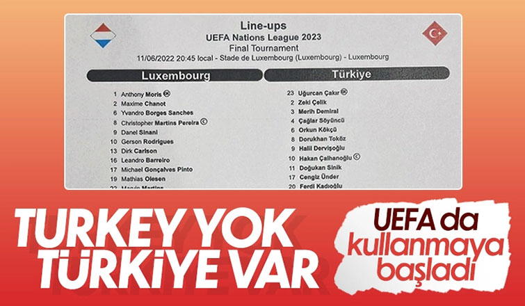 UEFA'dan 'Türkiye' değişikliği
