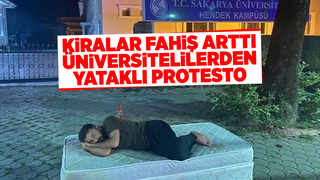Üniversitelilerden yataklı protesto