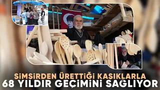 Ürettiği şimşir kaşıkla geçimini sağlıyor