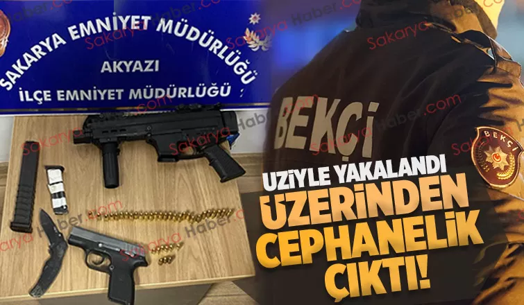 Uzi ile yakalandı