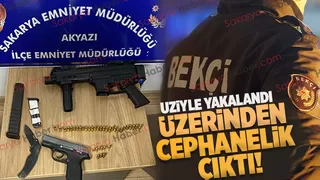 Uzi ile yakalandı