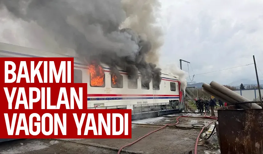 Vagon alevler içinde kaldı
