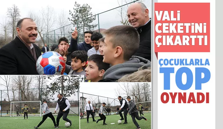 Vali Kaldırım çocuklarla top oynadı