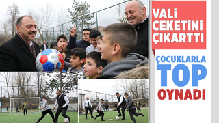 Vali Kaldırım çocuklarla top oynadı