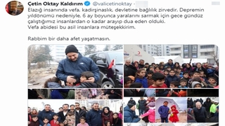 Vali Kaldırım'dan Elazığ depremi paylaşımı