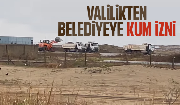 Valilik Karasu Belediyesi'ne kum tahsis etti