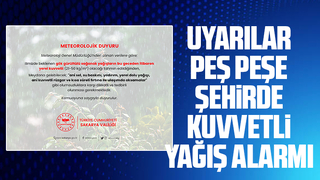 Valilikten kuvvetli yağış uyarısı