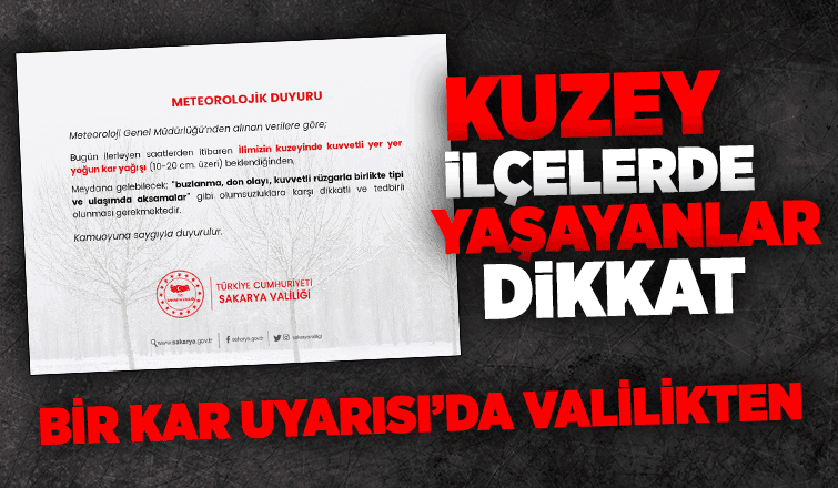 Valilikten son dakika uyarısı