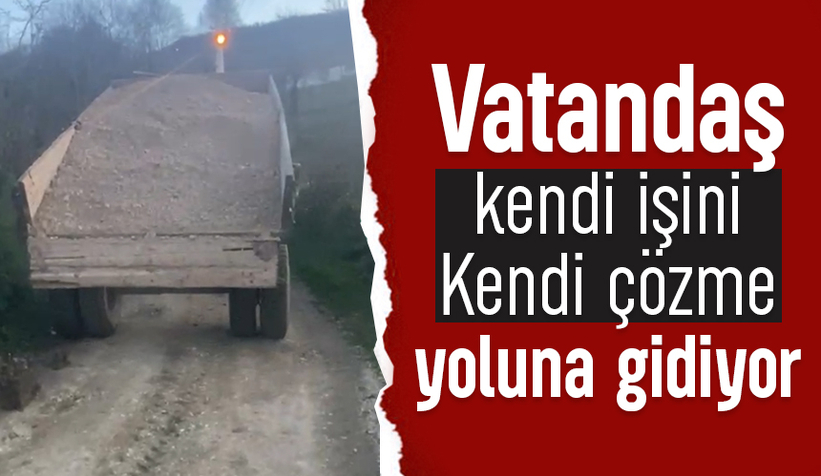 Vatandaş kendi yolunu kendi düzeltti