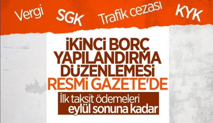 Vergi ve borç yapılandırması Resmi Gazete'de yayınlandı