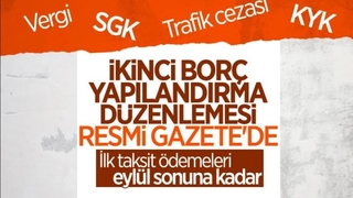 Vergi ve borç yapılandırması Resmi Gazete'de yayınlandı