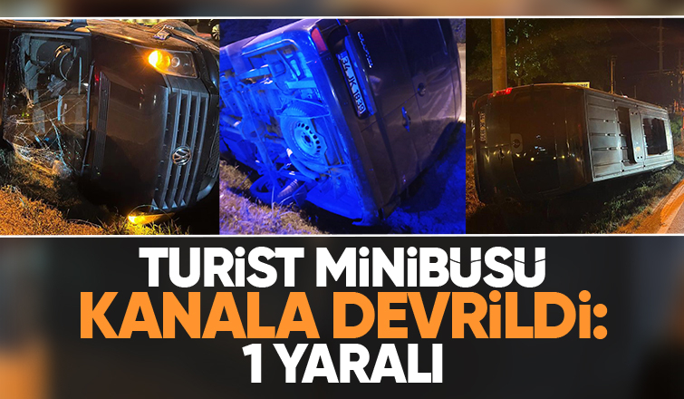 VİP minibüs kanala devrildi