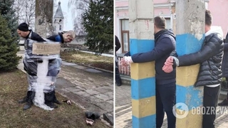 Yağmacıları bombalanan meydanlarındaki direklere bağladılar