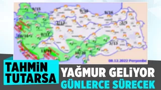 Yağmur geliyor, günlerce sürecek
