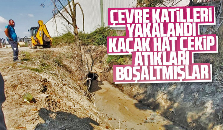 Yağmur suyu hattına kaçak hat çekip atık boşaltmışlar