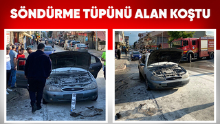 Yanan aracı söndürdüler