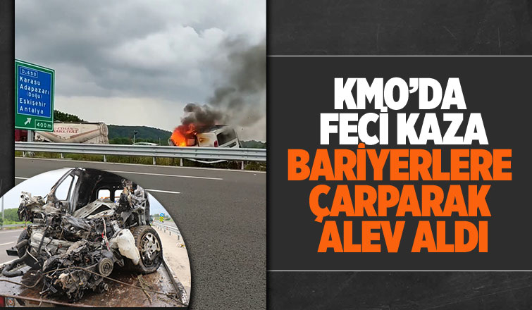 Yanan araçtan sağ çıktı