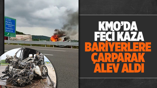 Yanan araçtan sağ çıktı