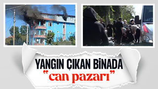 Yanan binada mahsur kalan genci itfaiyeciler kurtardı