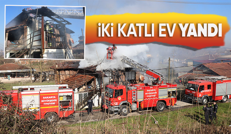 Yanan evden geriye tahta yığınları kaldı