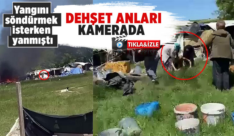 Yangın dehşeti kamerada