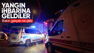 Yangın ihbarına gelen ekipleri şaşırtan olay