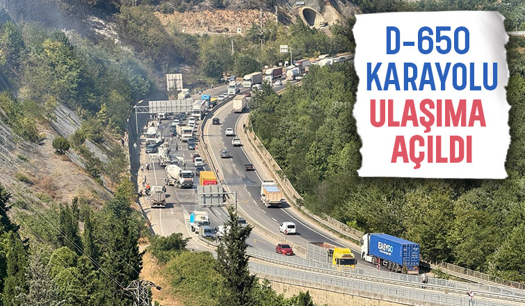 Yangın nedeniyle kapatılan D-650 karayolu ulaşıma açıldı