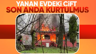 Yanan evden son anda çıkmışlar