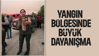 Yangında duygulandıran anlar: Yemeklerini bölüştüler