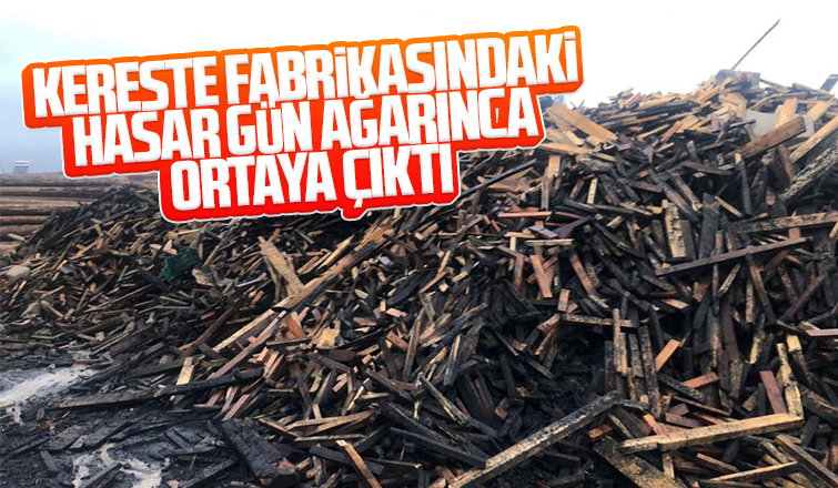 Yangının verdiği hasar gün ağarınca ortaya çıktı