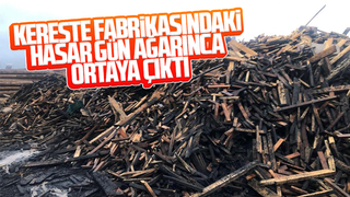 Yangının verdiği hasar gün ağarınca ortaya çıktı