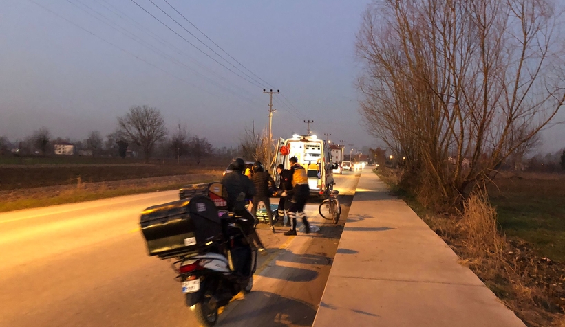 Yardımına kurye koştu, ambulansla hastaneye kaldırıldı