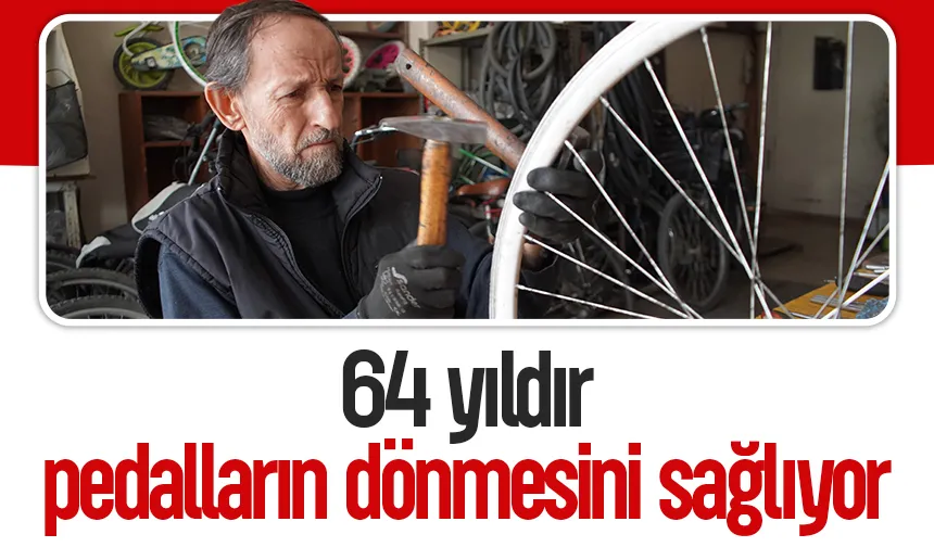 Yarım asrı aşkın süredir bisiklet tamir ediyor