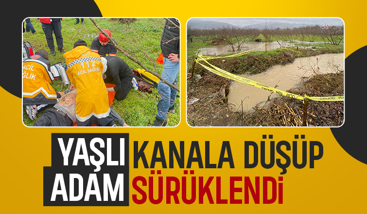 Yaşlı adam kanala düştü