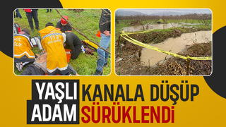 Yaşlı adam kanala düştü