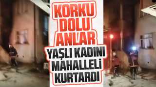 Yaşlı kadını mahalleli kurtardı