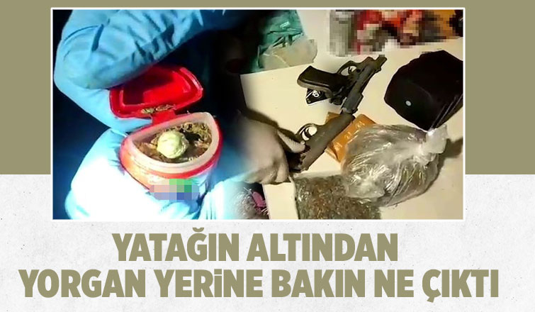 Yatak altından uyuşturucu çıktı