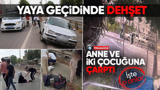 Yaya geçidinde feci kaza kamerada