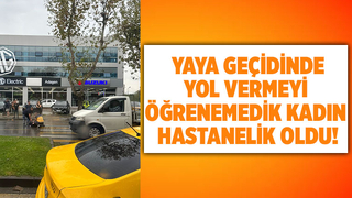 Yaya geçidinde kadına çarptı