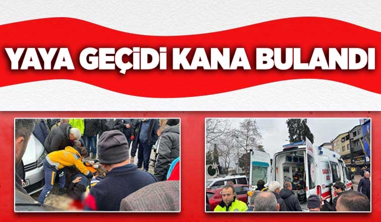 Akyazı'da otomobil yaya geçidinden geçen bisikletliye çarptı