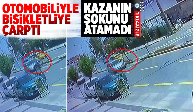Yaya geçidinden geçen bisikletli otomobilin çarpması neticesinde yaralandı