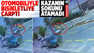 Yaya geçidinden geçen bisikletli otomobilin çarpması neticesinde yaralandı