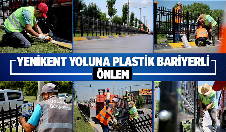 Yaya güvenliği için plastik bariyerli önlem
